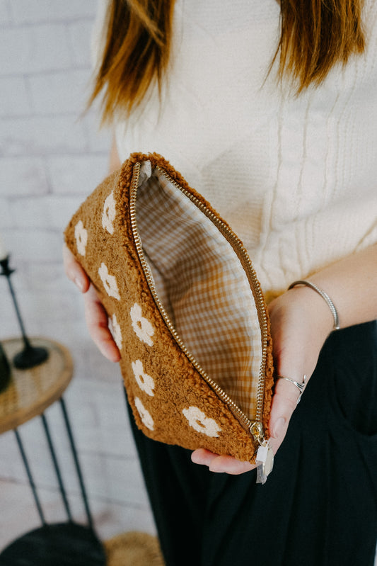 Teddy Pouch - Brown Flower