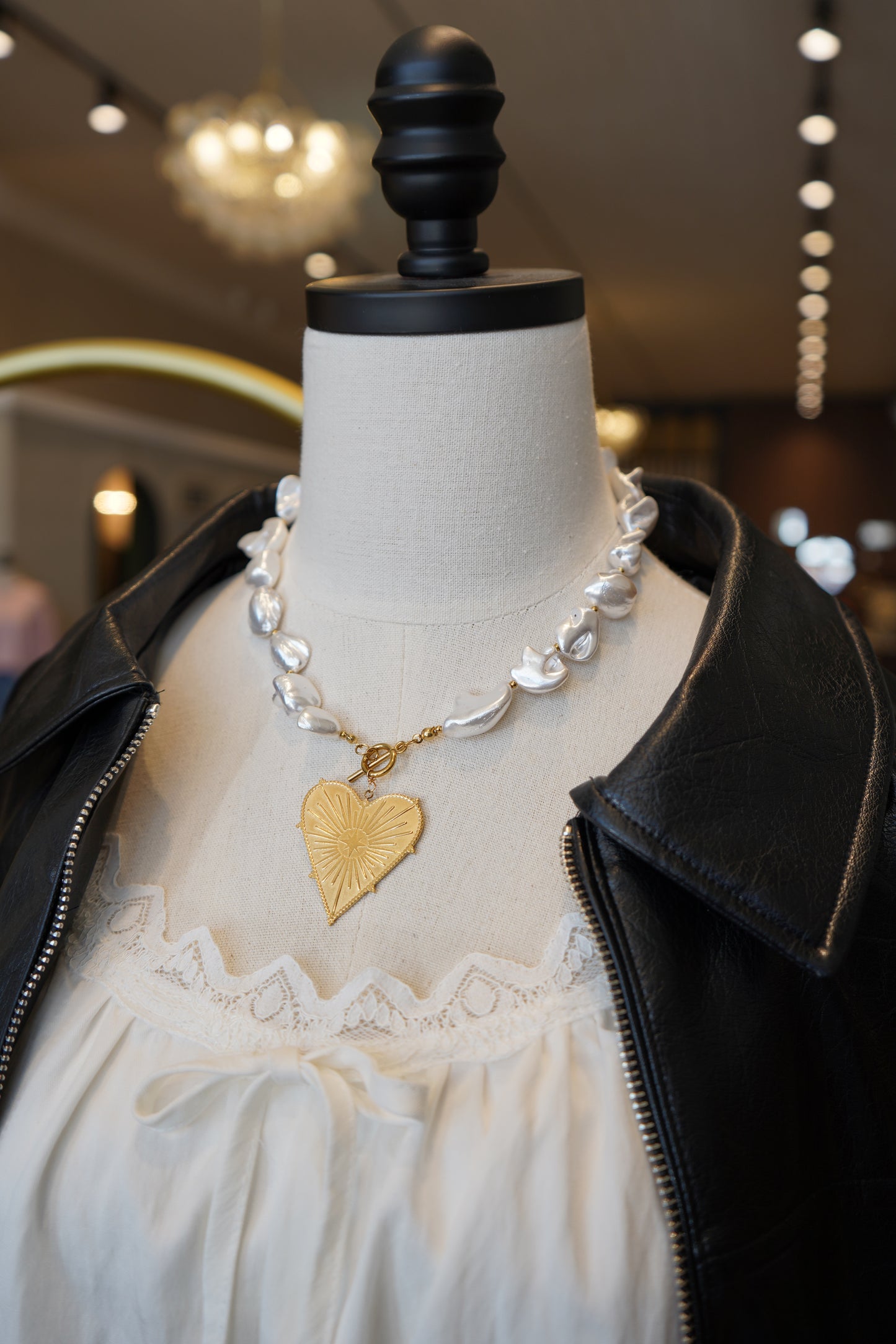 Gigi Pearl Heart Necklace | WATERPROOF JEWELRY