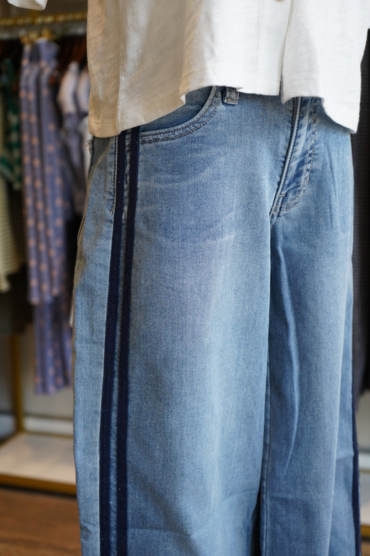 Dani Mid Rise Tuxedo Denim Pants