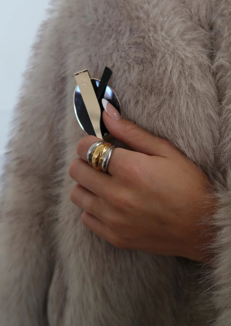 Mayci Mixed Metal Dome Ring | WATERPROOF JEWELRY