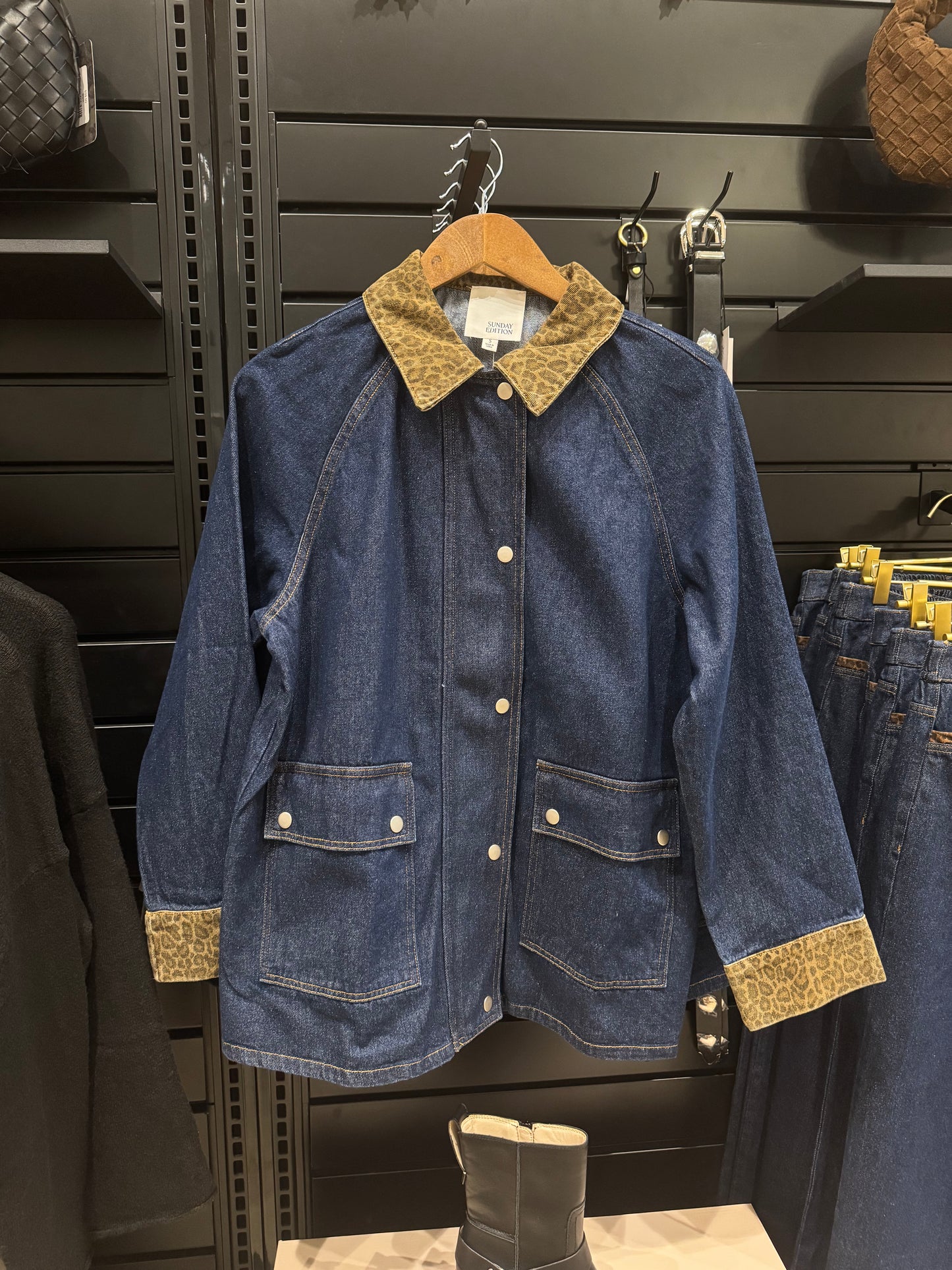 Britney Leopard Denim Jacket