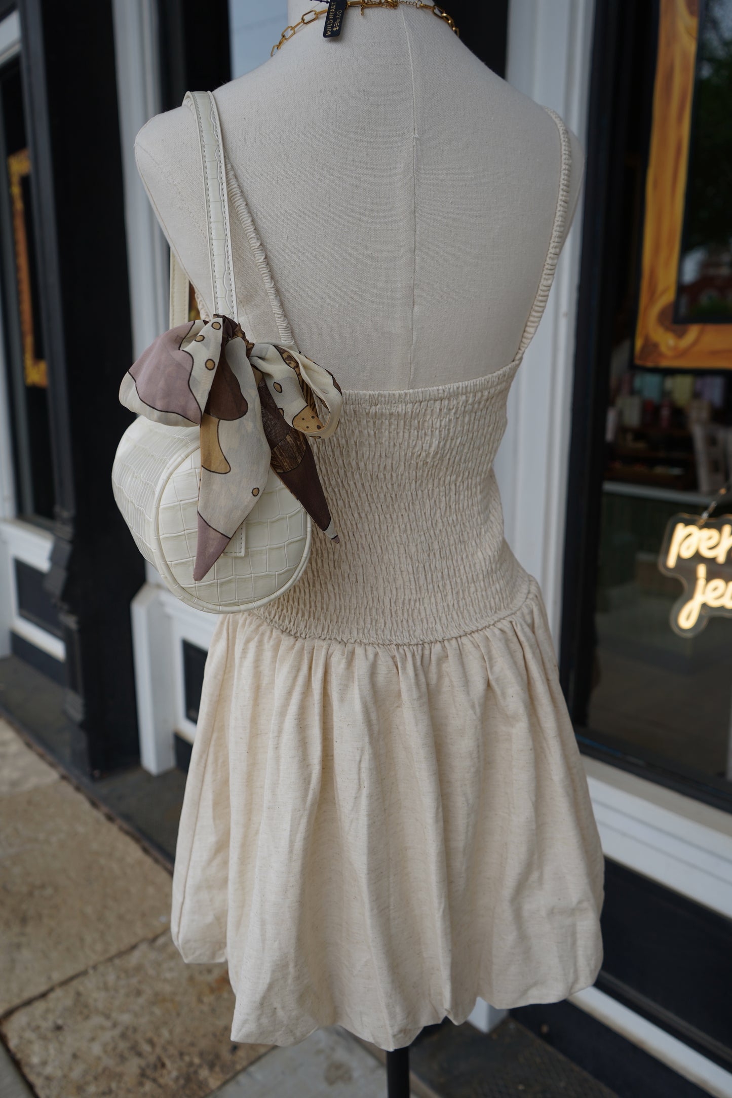 Bree Linen Bubble Mini Dress