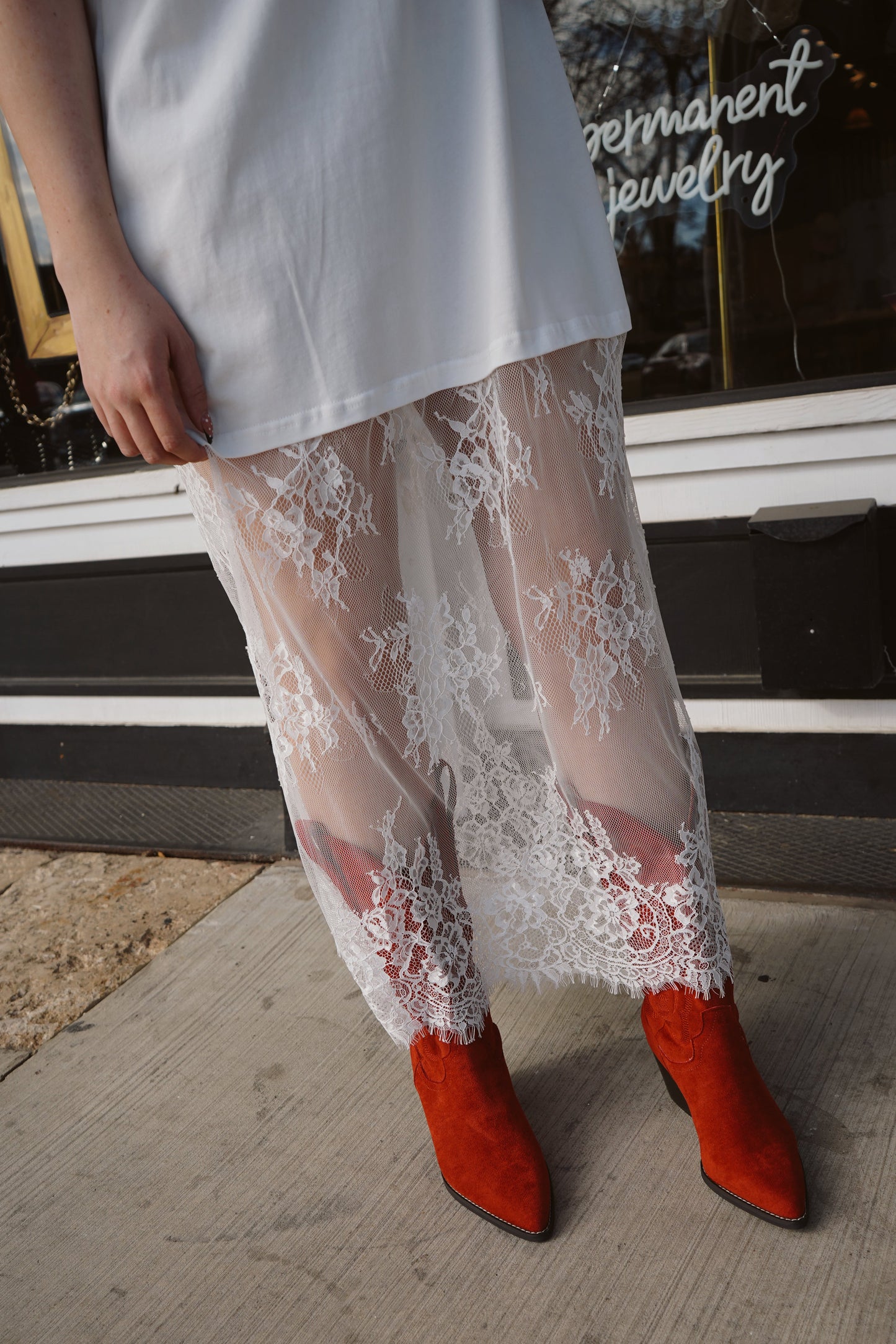 Stevie T-Shirt and Lace Dress