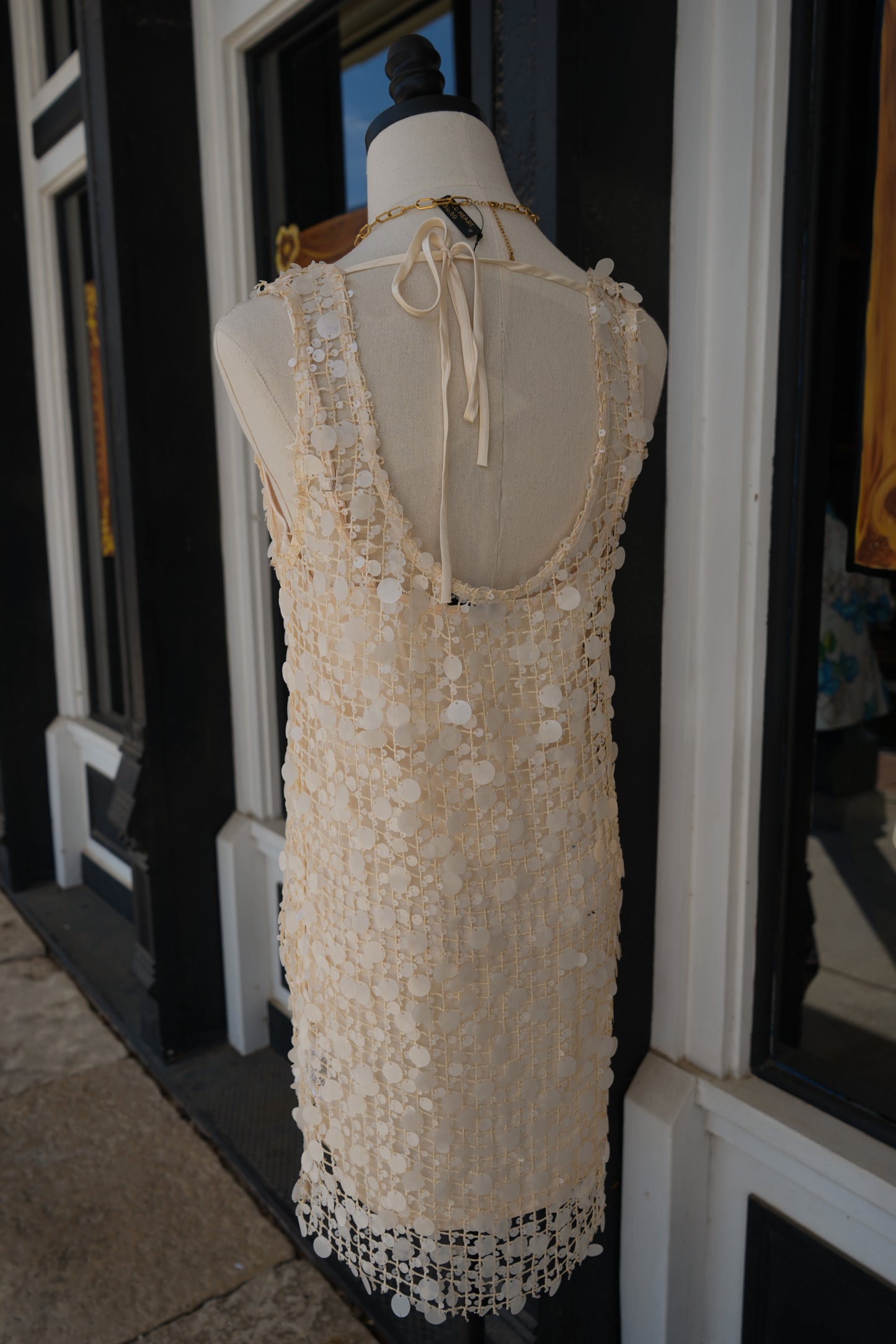 Lola Sequin Mesh Dress