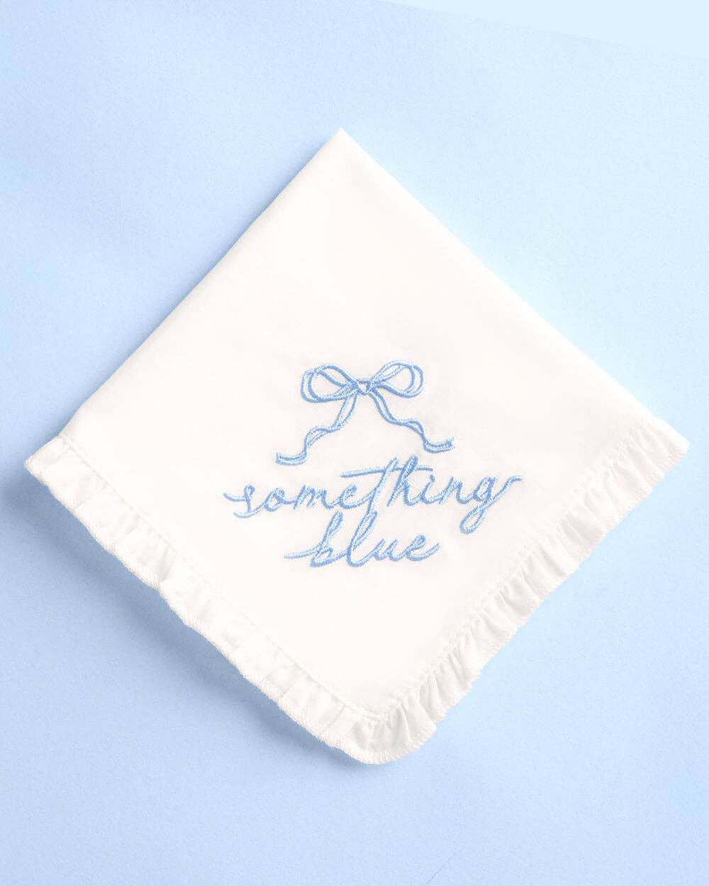 Something Blue Embroidered Handkerchief