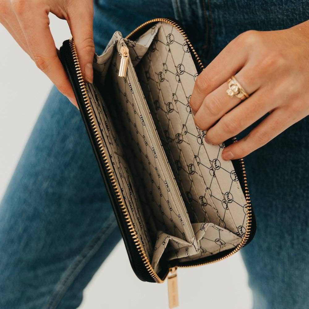 Lenni Large Zip Woven Wallet