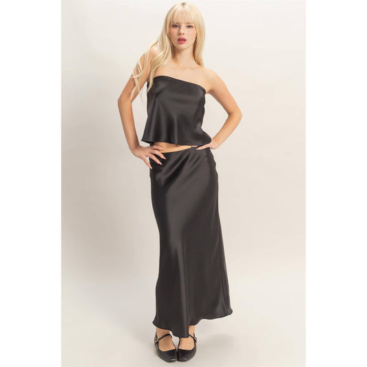 Grace Satin Midi Skirt