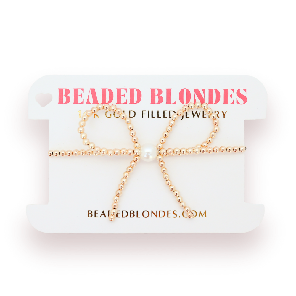 Gold Bow Bracelet | BEADED BLONDES