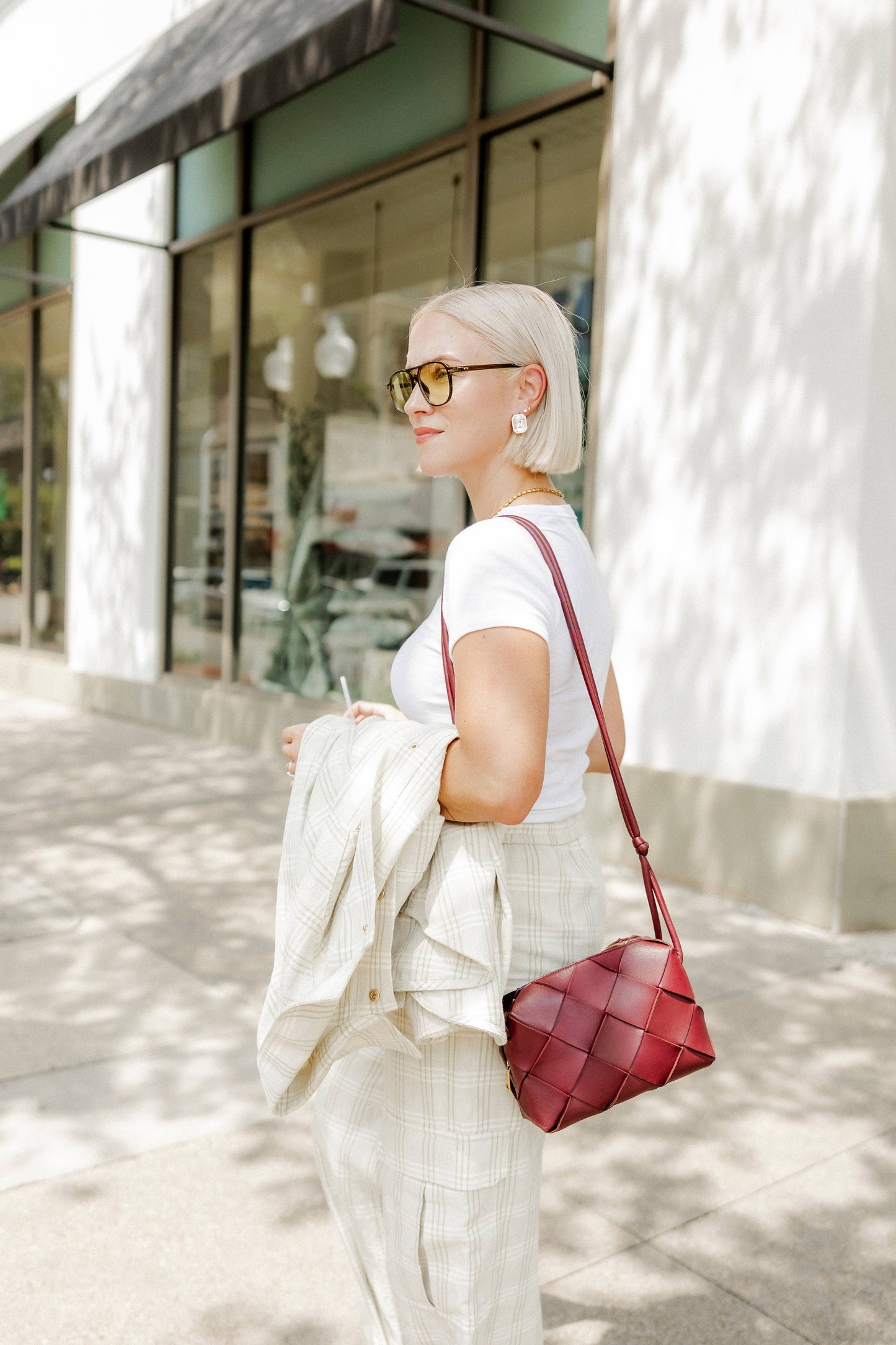 Eva Statement Earrings - White