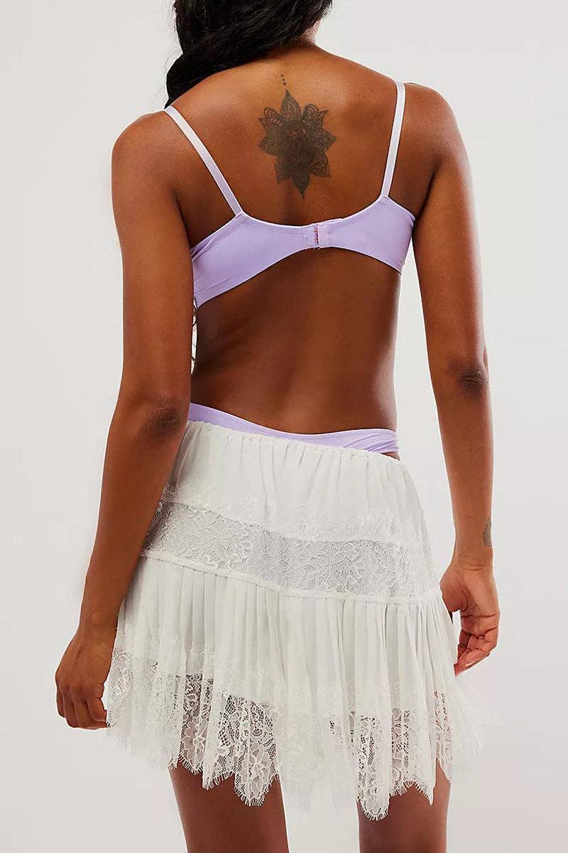 Brinn Lace Tiered Mini Skirt