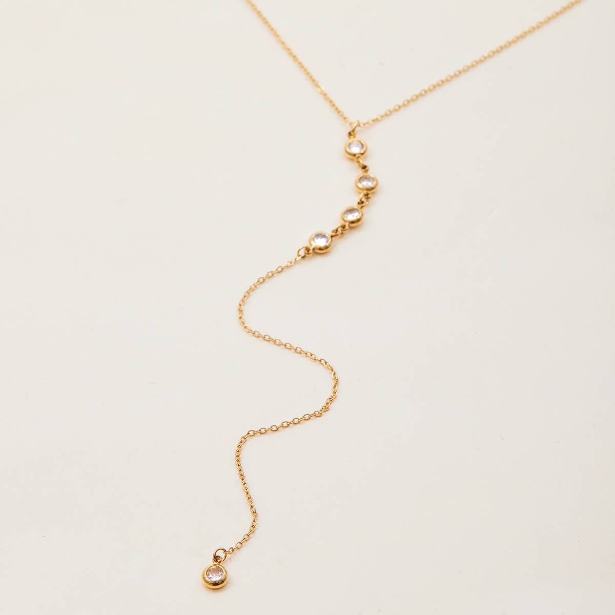 Zircon Lariat Necklace | Waterproof Jewelry