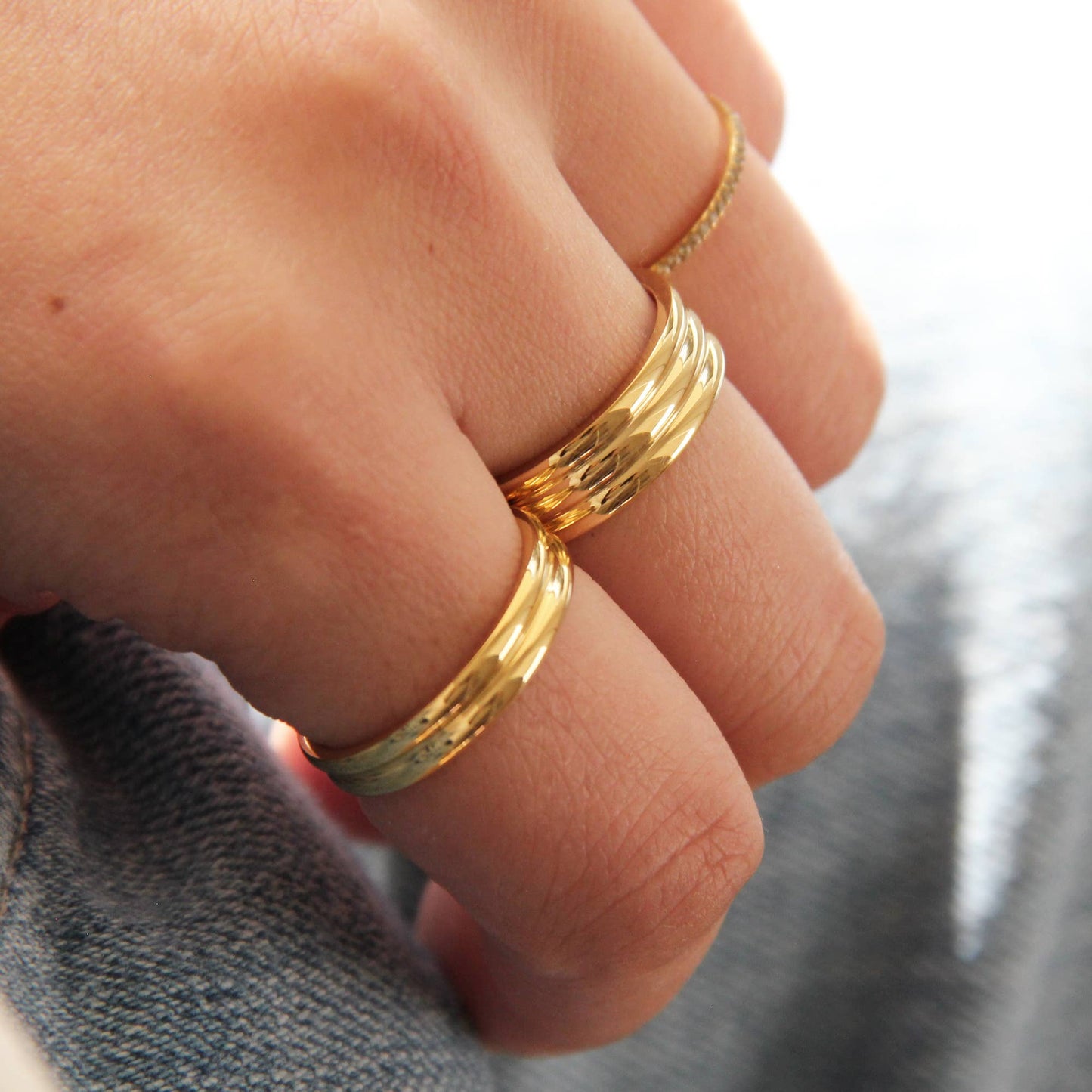 Gia Layered Cigar Band | Waterproof Jewelry