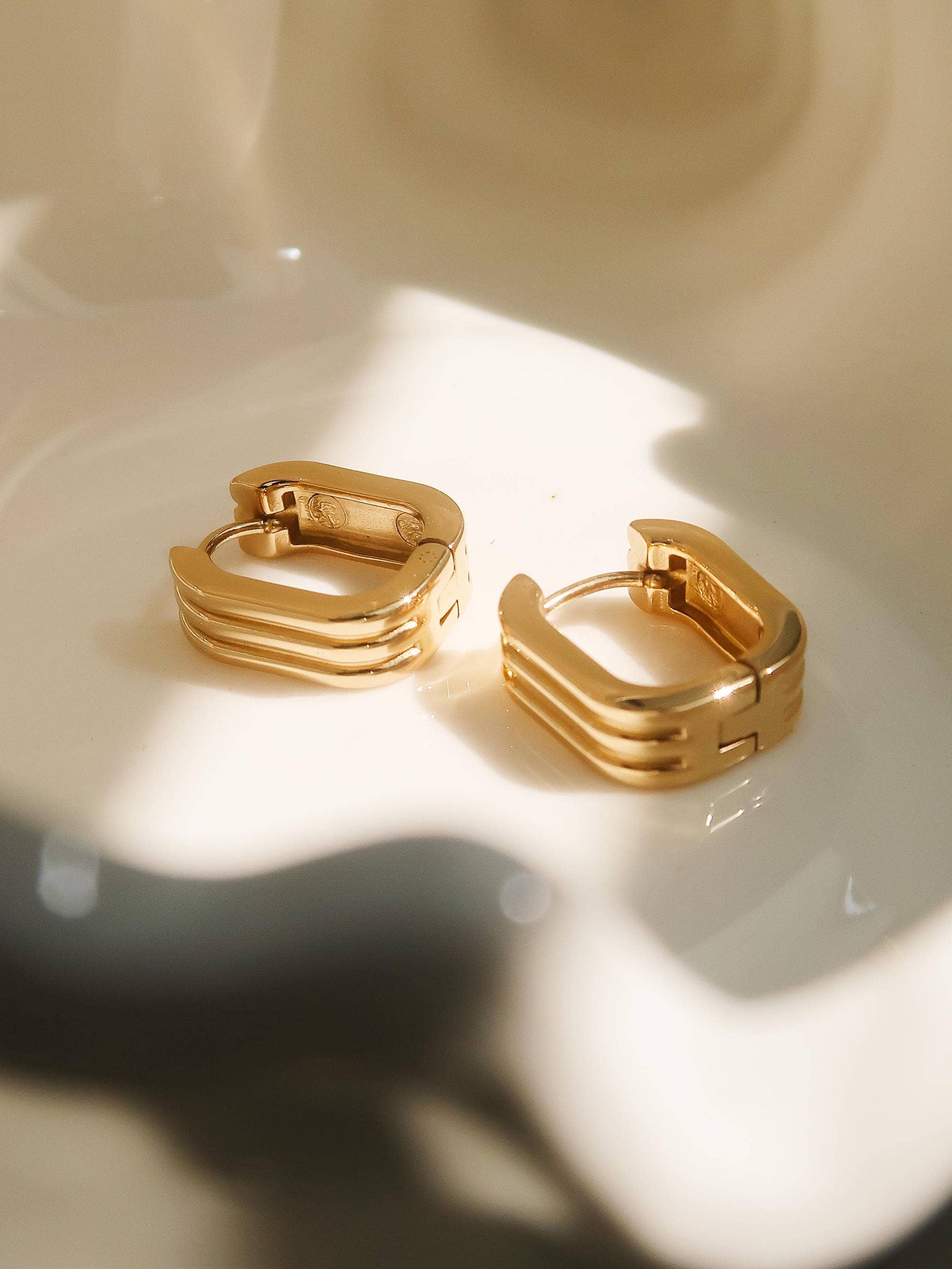 Noa Stripe Hoop Earring | Waterproof Jewelry