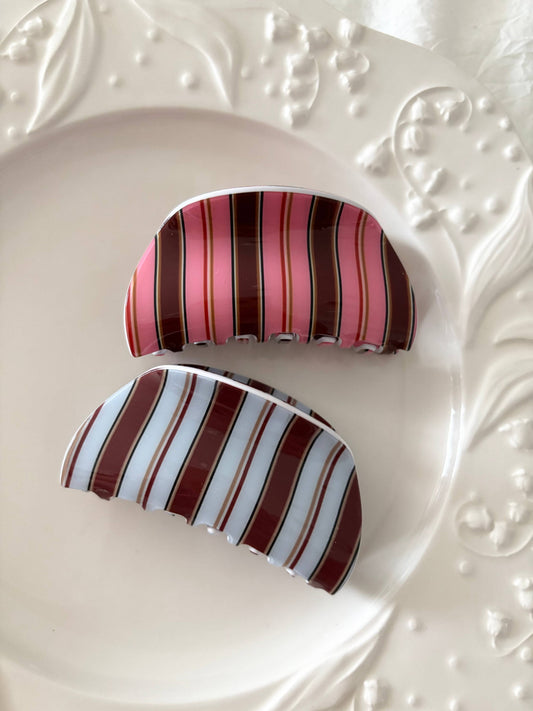 Fall Stripe Retro Hair Clips