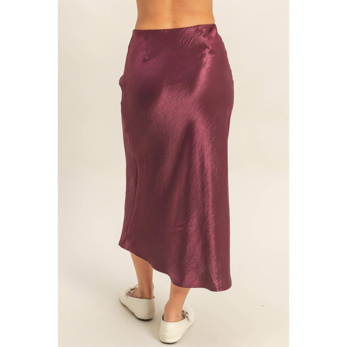 Dana Satin Midi Skirt