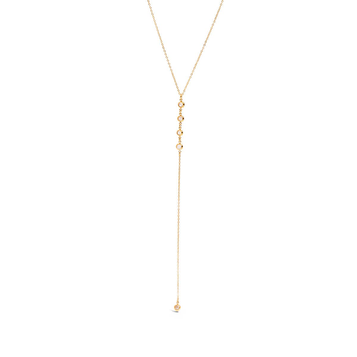 Zircon Lariat Necklace | Waterproof Jewelry