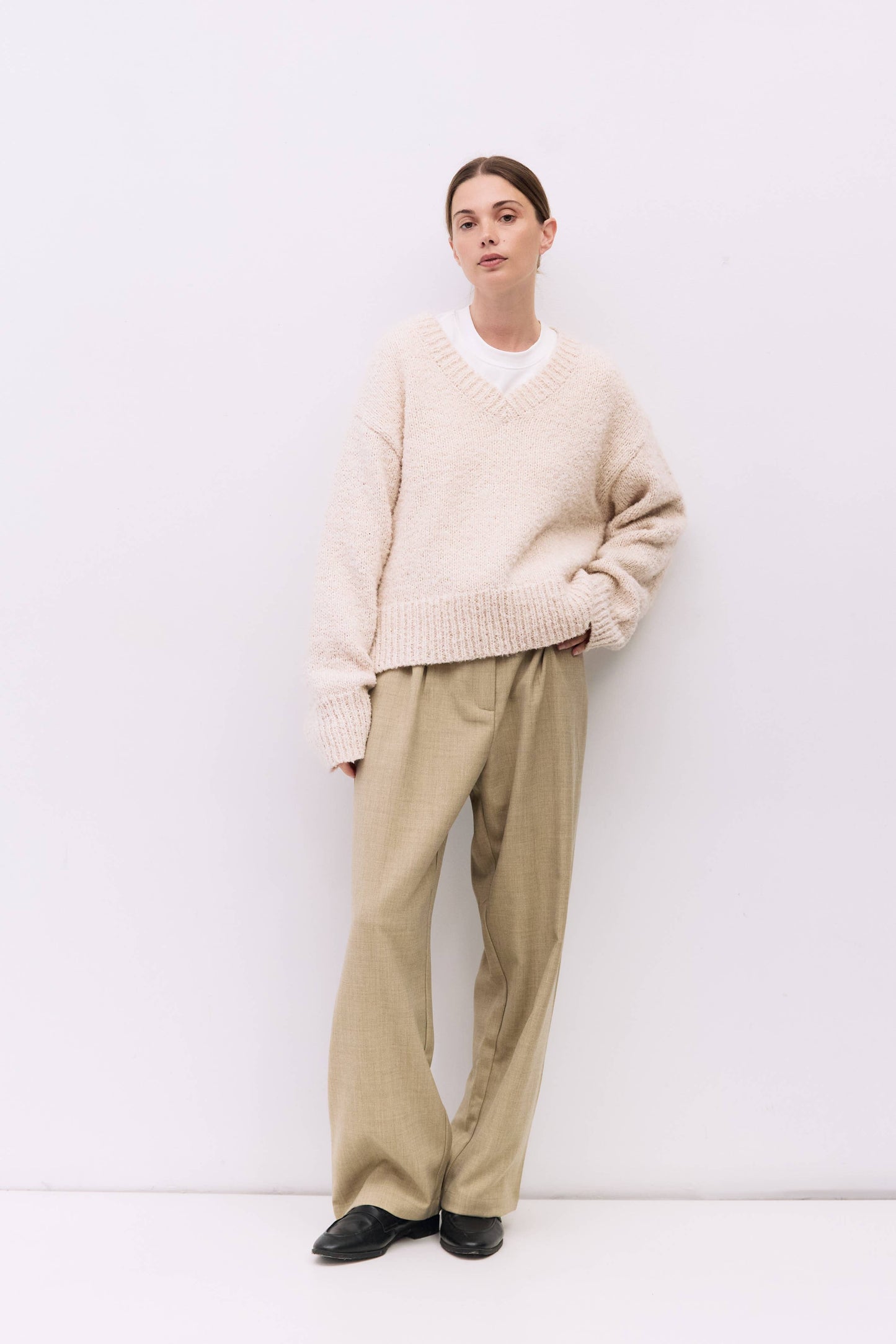Reed V-Neck Boucle Sweater