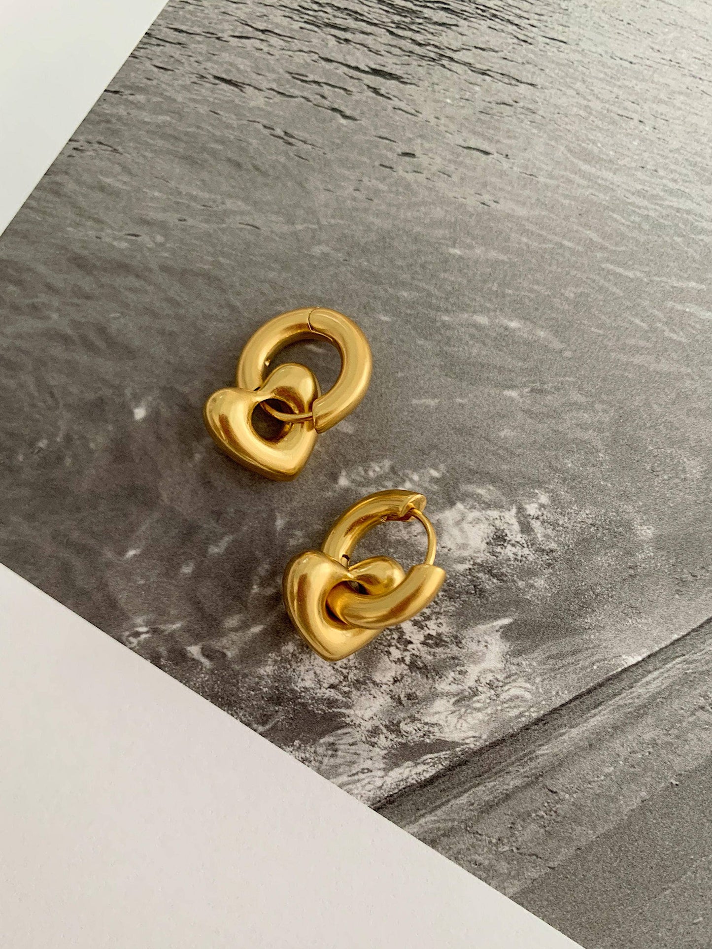Dabria Heart Hoop Earring | Waterproof Jewelry