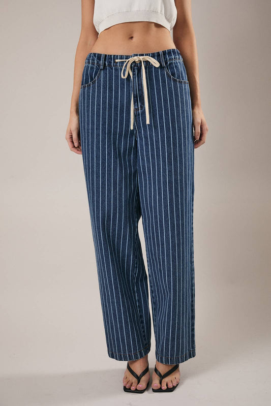 Joni Stripe Front Tie Jeans