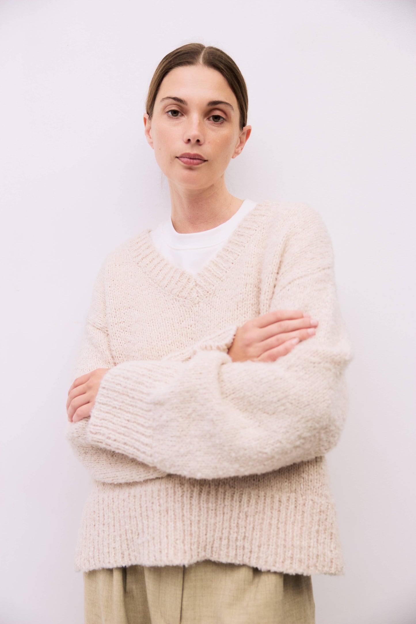 Reed V-Neck Boucle Sweater