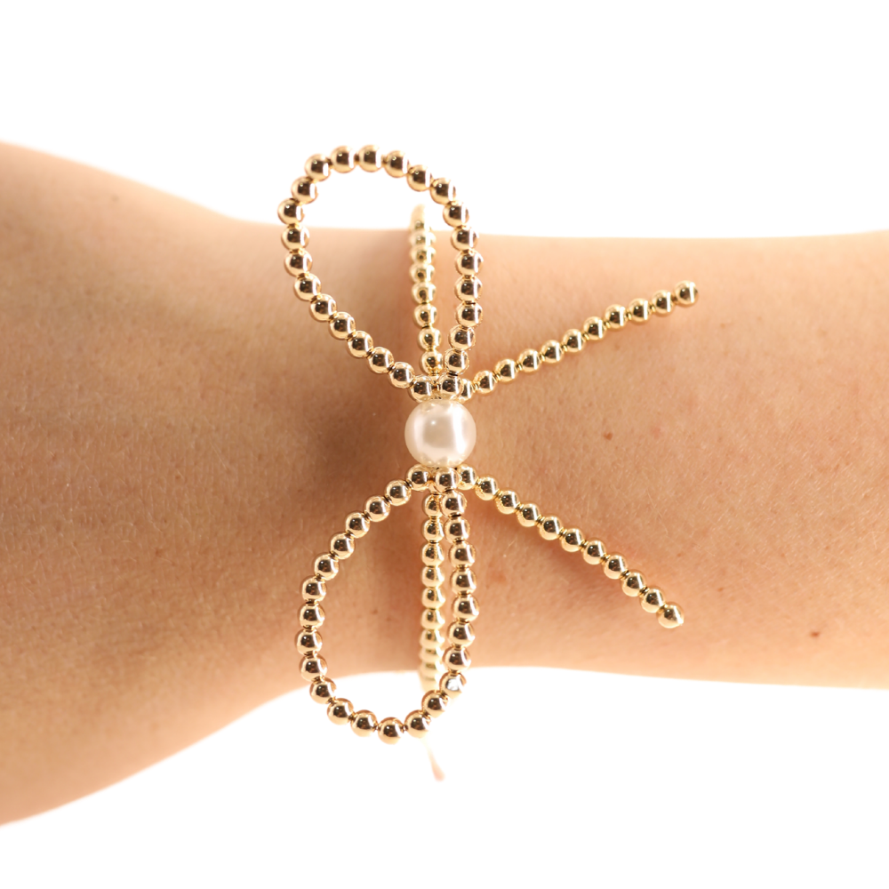 Gold Bow Bracelet | BEADED BLONDES