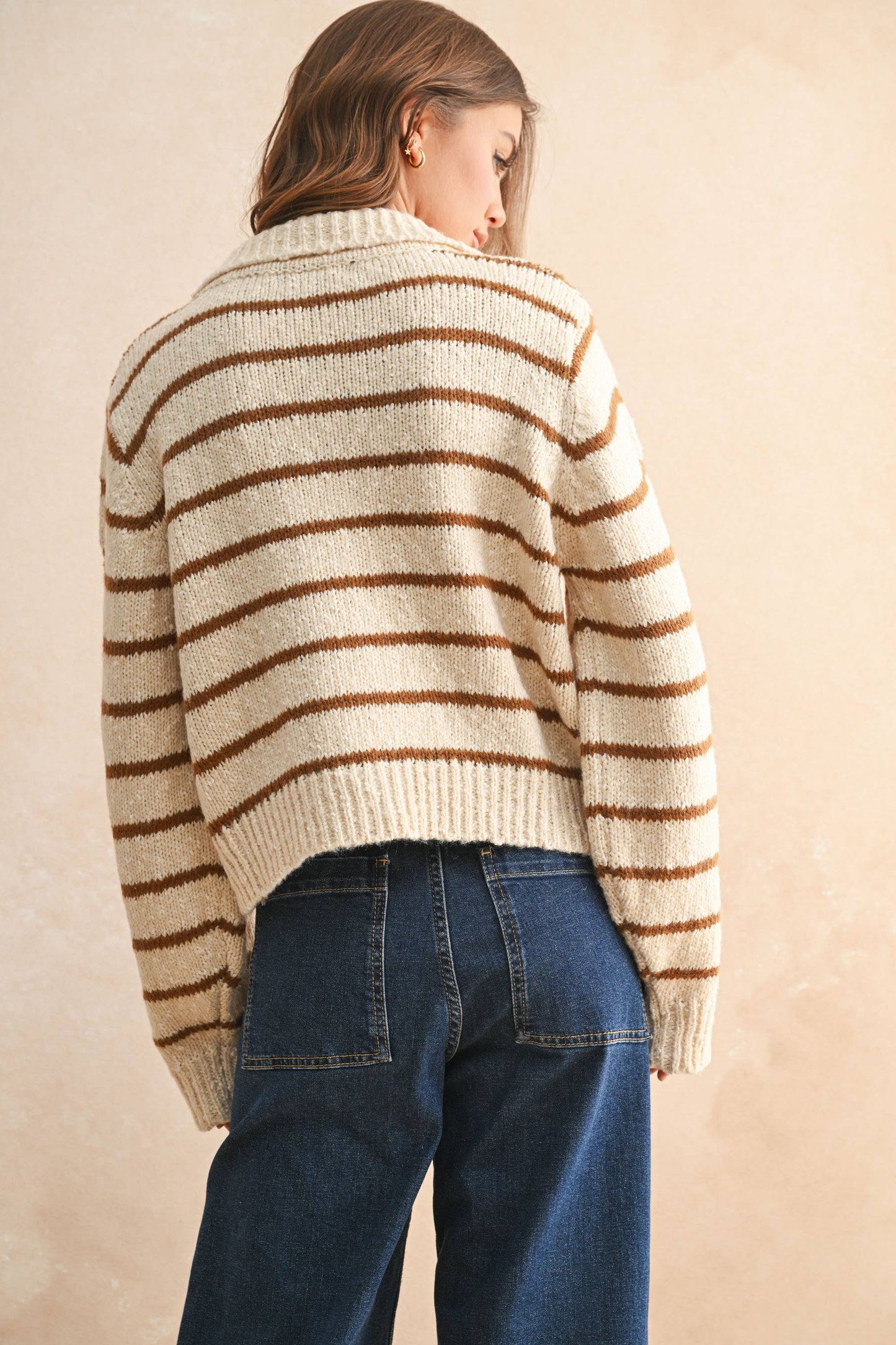 Fran Striped Button Cardigan