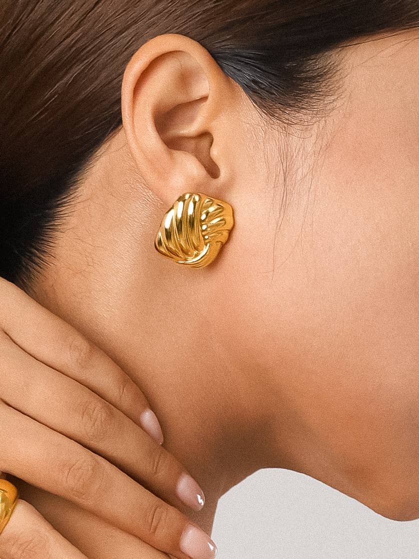 Thel Square Studs | Waterproof Jewelry