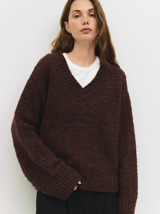 Reed V-Neck Boucle Sweater