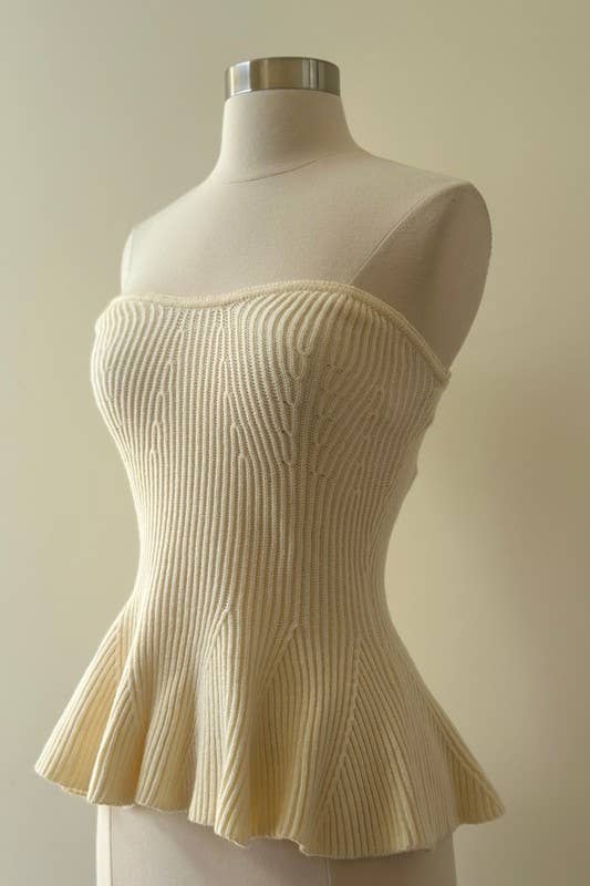 Ava Peplum Ribbed Top
