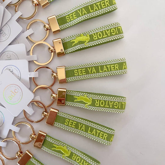See Ya Later Alligator Embroidered Keychain