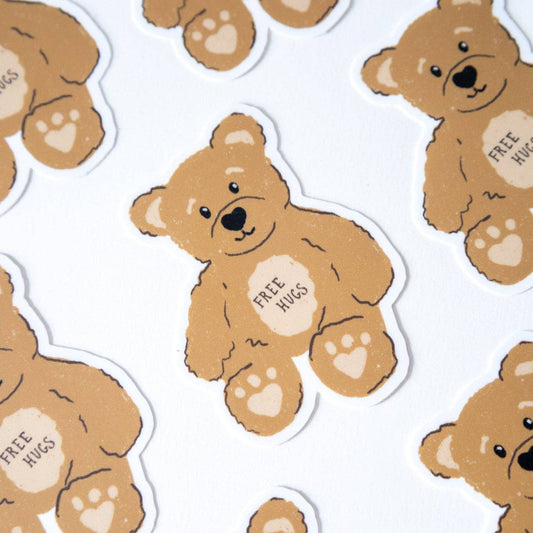 Free Hugs Teddy Bear Sticker