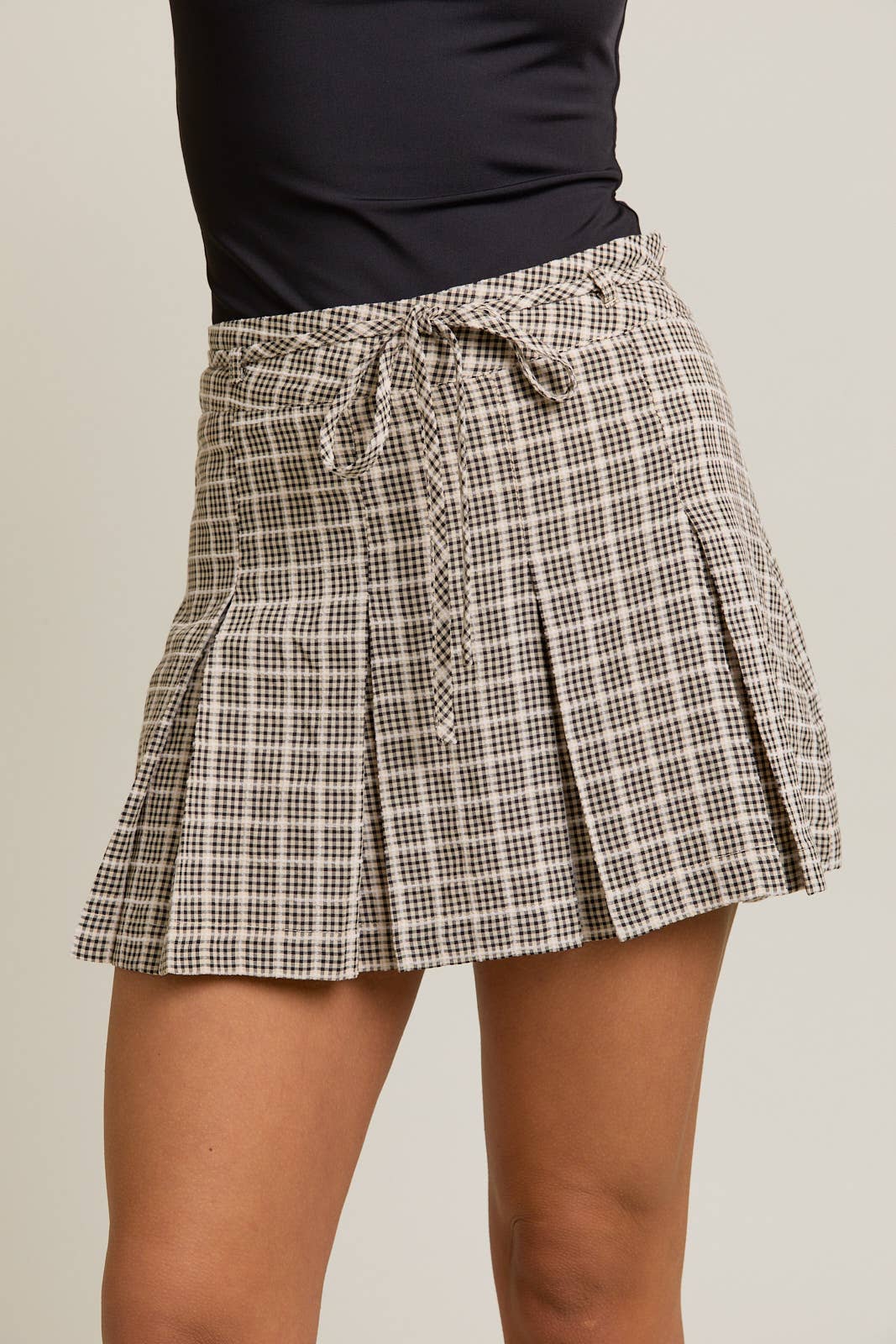 Bailee Gingham Pleated Skort