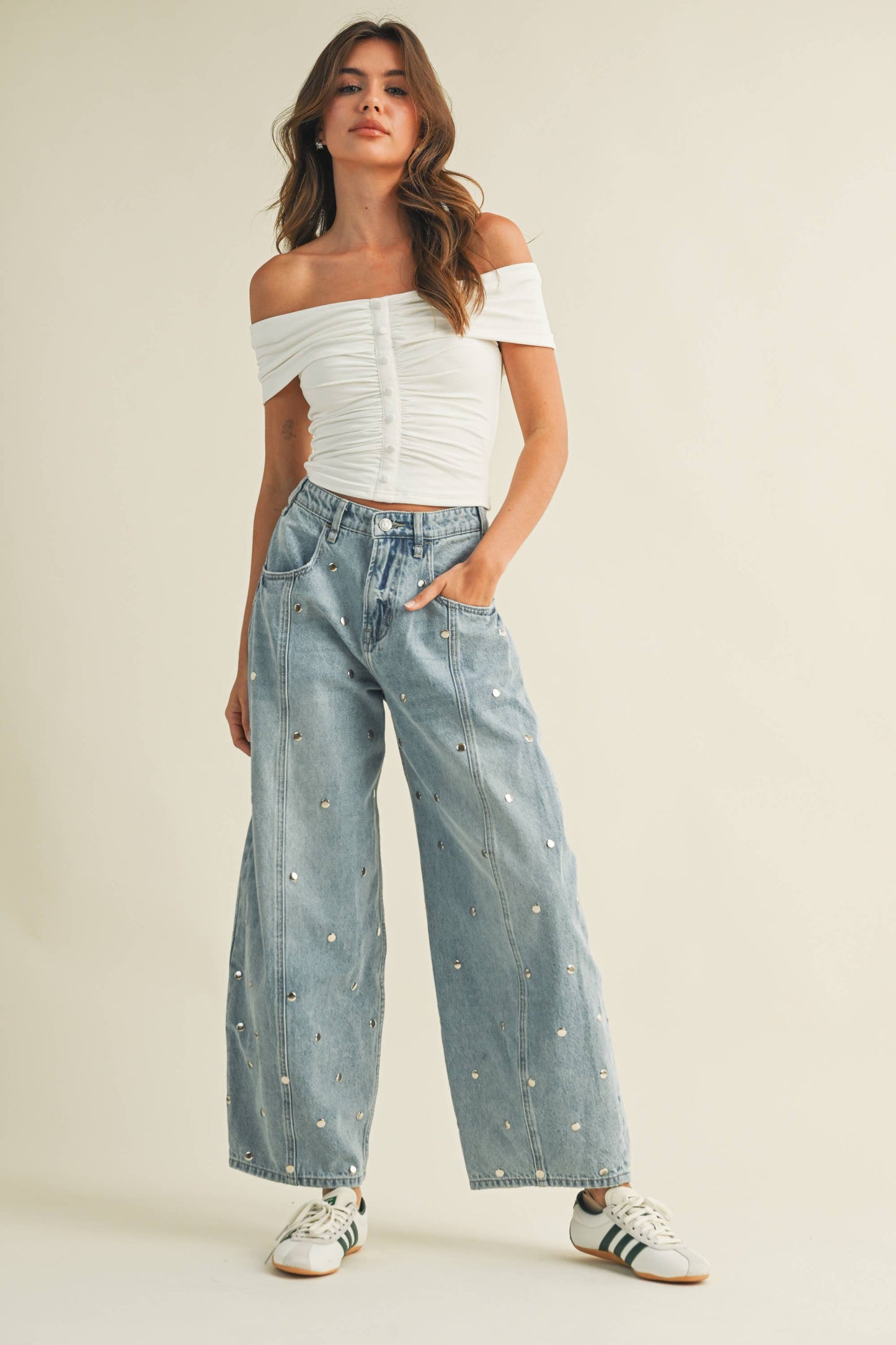 Sadie Stud Barrel Jeans