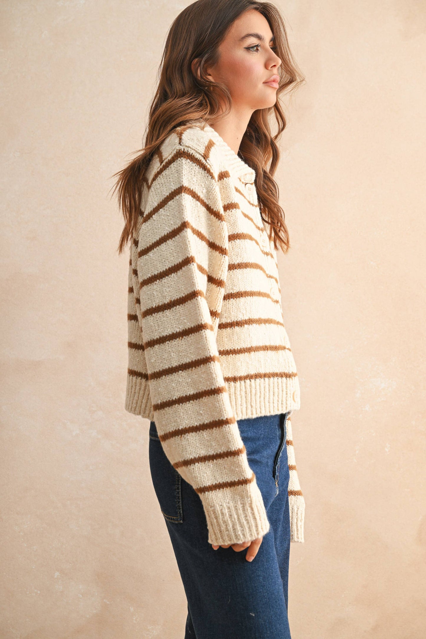 Fran Striped Button Cardigan