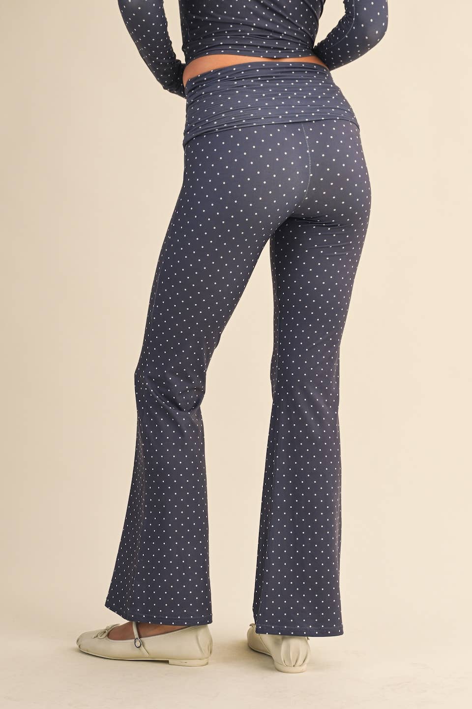 Mable Polka Dot Soft Knit Flare Pants