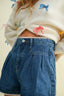 Katie Lace Trim Denim Shorts