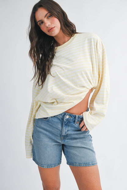 Greta Oversized Stripe Long Sleeve Top