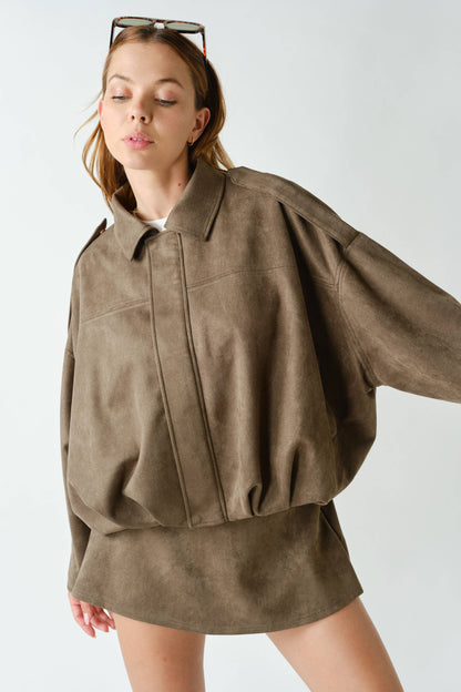 Devin Mojave Suede Finish Zip-Front Jacket