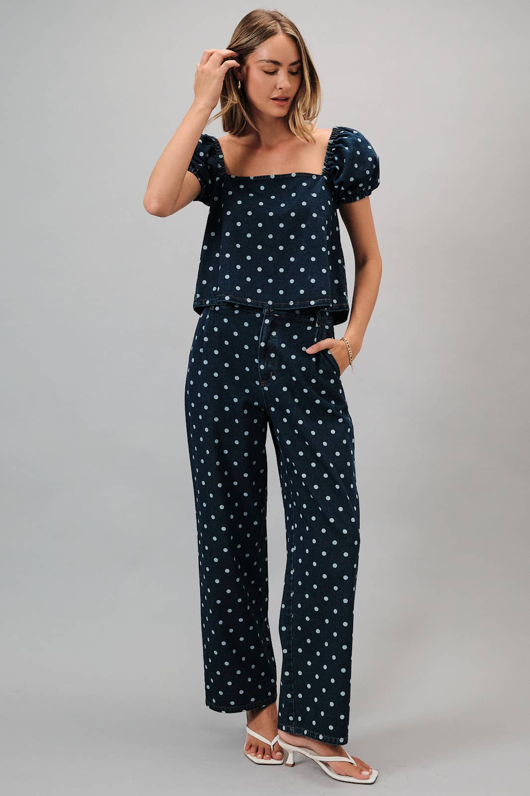 Dani Puff Sleeve Denim Top