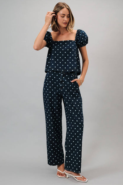 Dani Puff Sleeve Denim Top