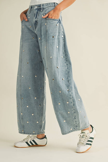 Sadie Stud Barrel Jeans