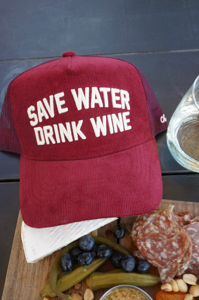 Save Water Drink Wine Trucker Hat