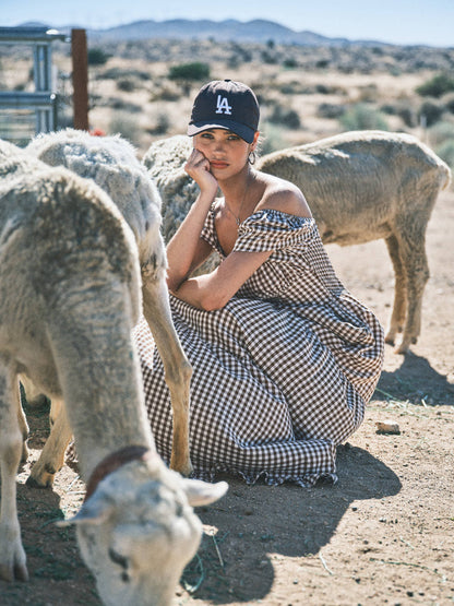 Lauren Gingham Maxi Dress