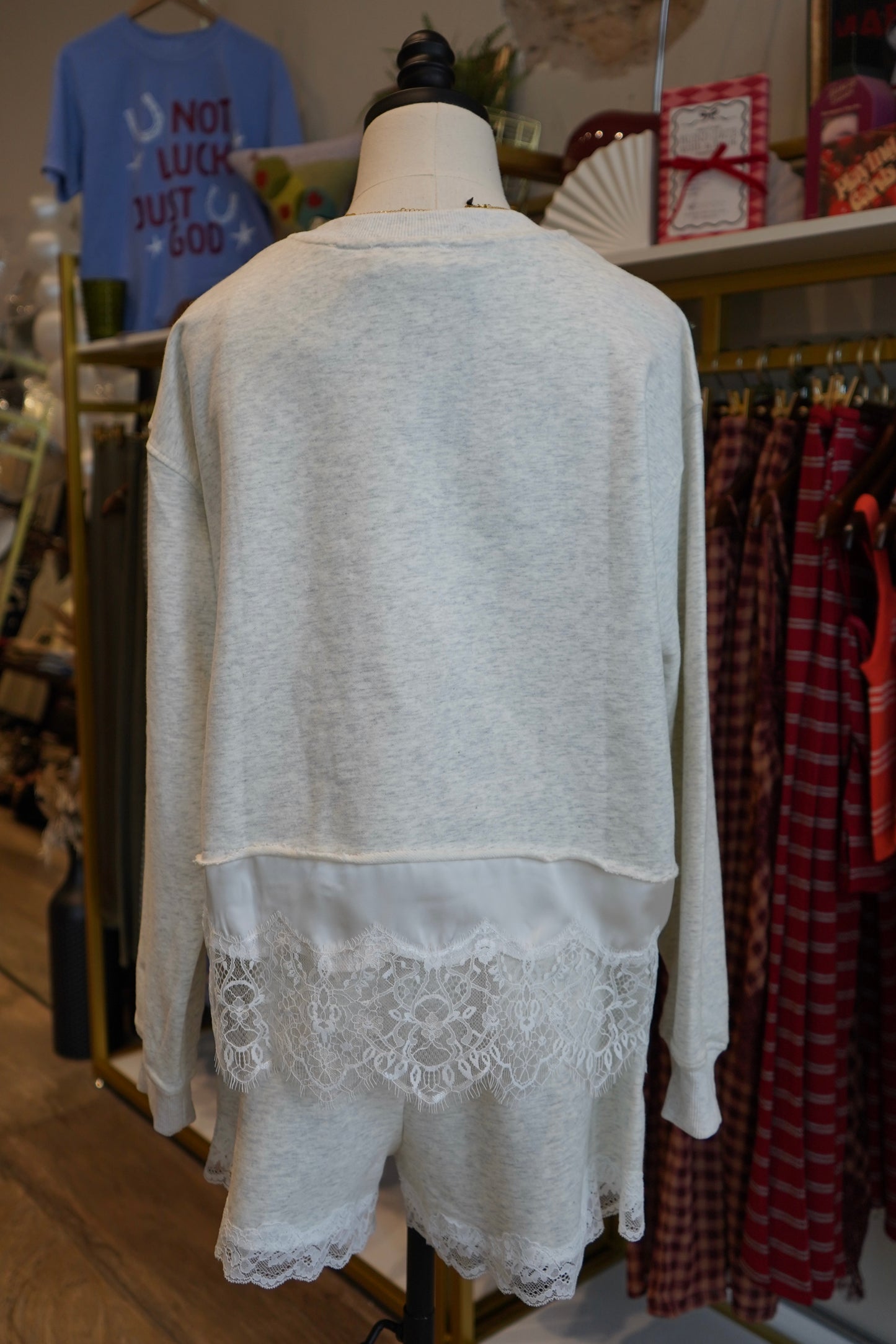 Tori Lace Hem Sweat Shorts