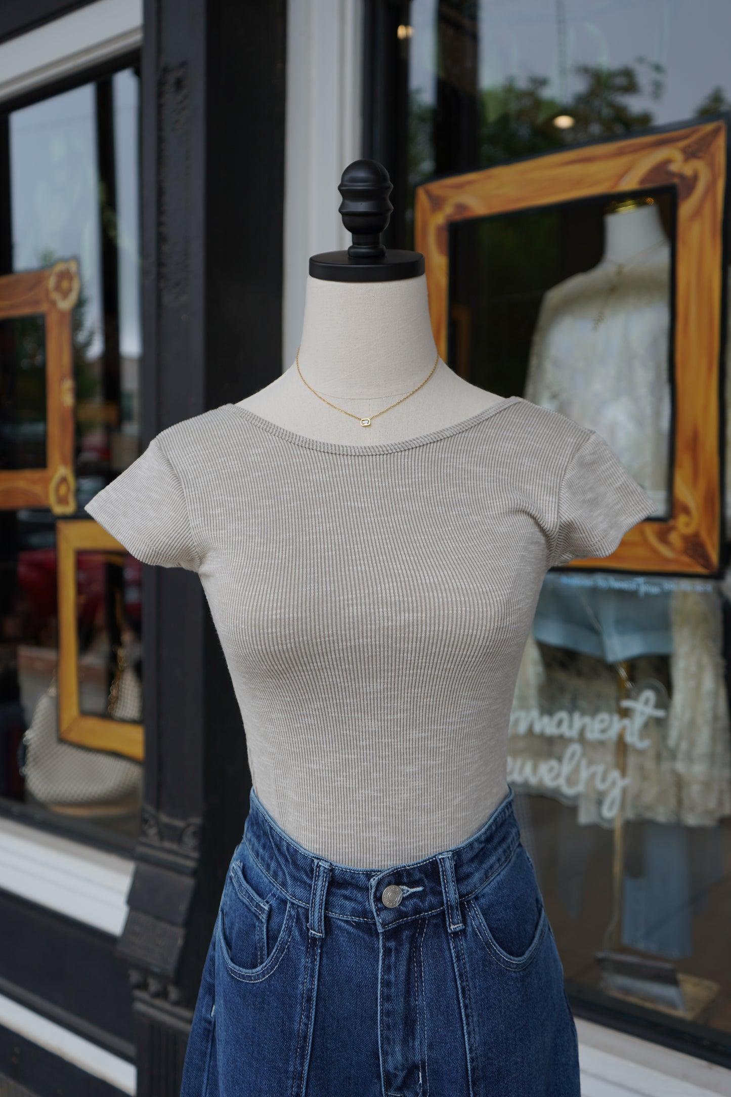 Reeve Ribbed Open Back Bodysuit