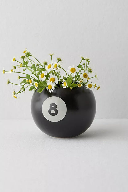 8-Ball Ceramic Vase