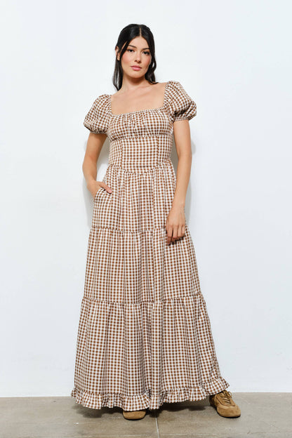 Lauren Gingham Maxi Dress