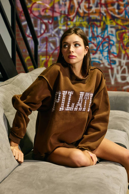 Pilates Plaid Mockneck