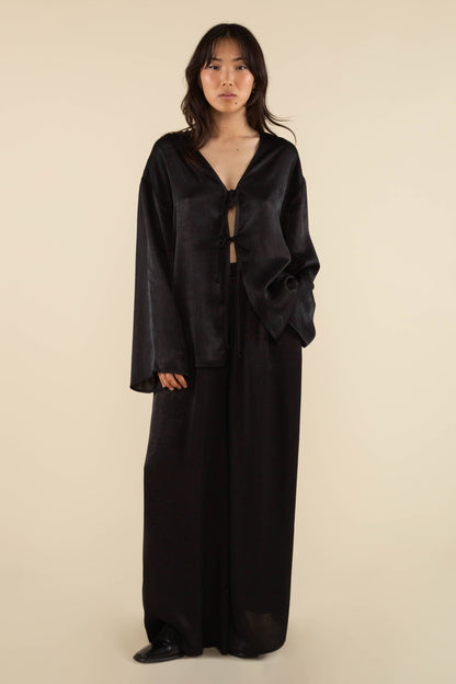 Florence Flowy Tie Front Top