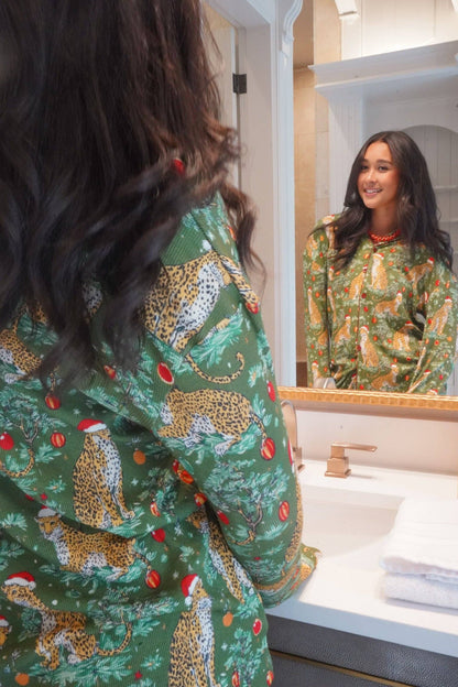 Christmas Cheetah Pajama Set